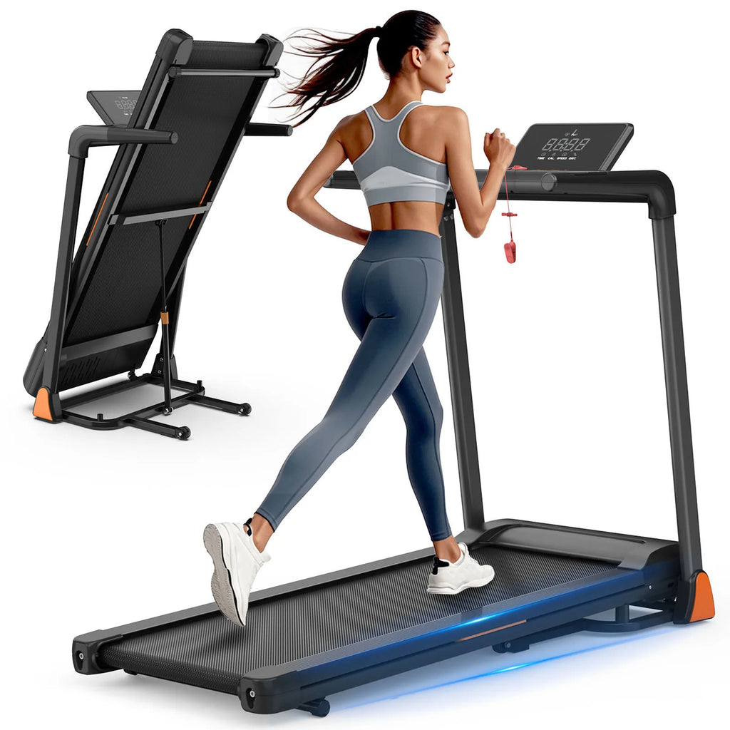 Folding Treadmill 3.5 Horsepower 0.5-8.5MPH 330LBS Capacity LED Display Foldable Walking Pad Treadmill for Home