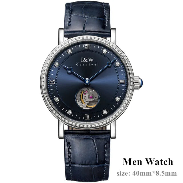 CARNIVAL Ladies Mechanical Watches Womens Men Brand Luxury Automatic Movement Watch Fashion Ultrathin for Woman Man Montre Femme