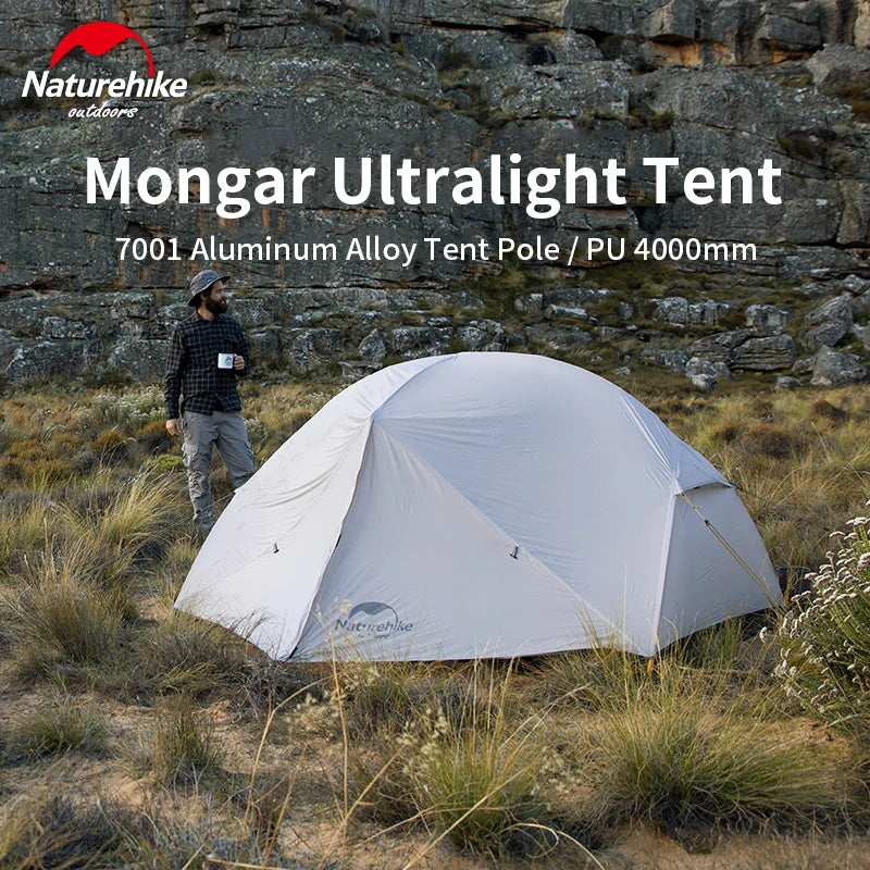 Naturehike Mongar Camping Tent 20D Nylon 2 Persons Tent Ultralight Portable Double Layer Outdoor Hiking Travel 4 Season Tents