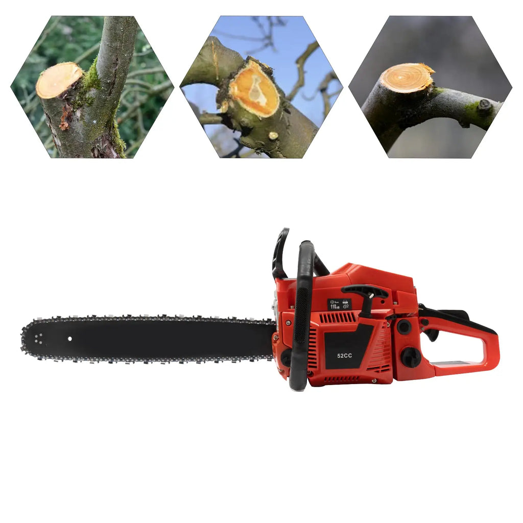 52Cc 2-Cycle Gas Powered Chainsaw 20 Inch 2.95Hp Ergonomic Handles & Multi-Angle Cutting Handheld Cordless Chainsaws for Wood Cutting