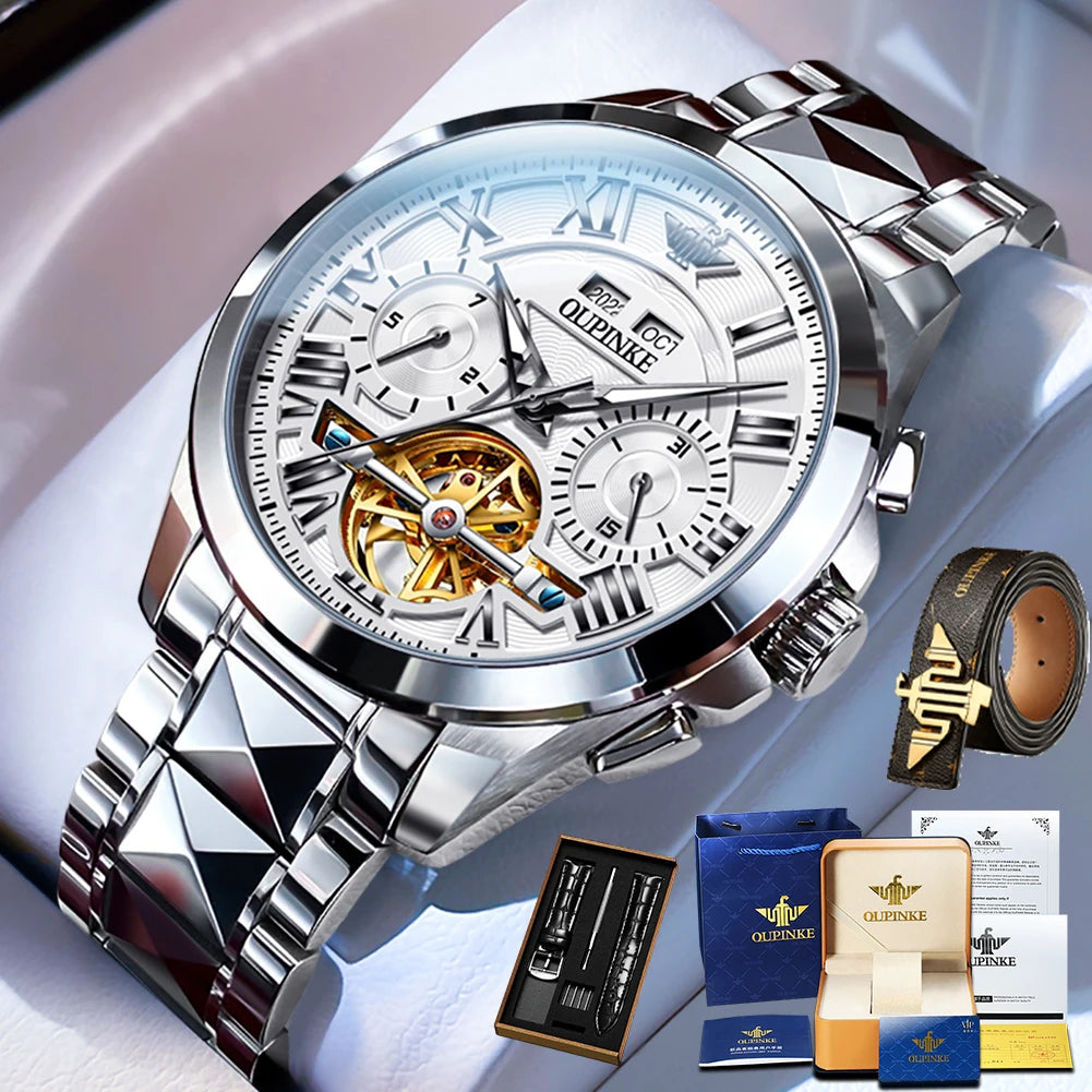 OUPINKE 3236 Men's Watches Top Brand Original Mechanical Watch For Men 50M Waterproof Luxury Man Automatic Dress Wristwatch