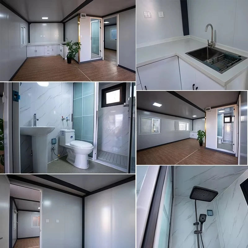 40ft Foldable Container House 3 Bedroom Prefab Home Quick Assembly Rock Wool Fireproof Fast Delivery