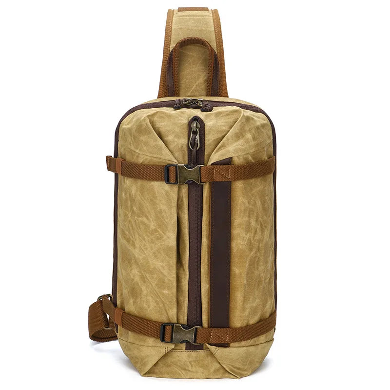 Canvas Bag Large Capacity Chest Bag Single Shoulder Backpack Men's Multifunctional Outdoor Messenger Bag Fashion Bag