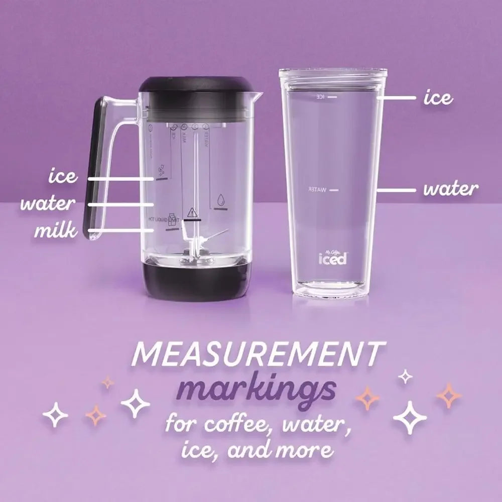3-in-1 Single-Serve Iced and Hot Coffee/Tea Maker with Blender with Reusable Filter, Scoop, Recipe Book, 2 Tumblers, Lids and St