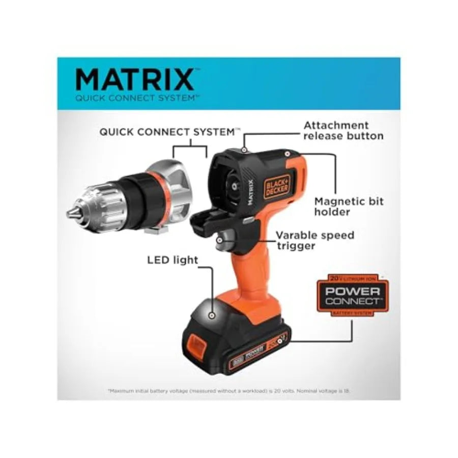 【Spot goods】20V MAX MATRIX Drill Power Tool Combo Kit 6-Tool Set Cordless Tool Set BDCDMT1206KITC