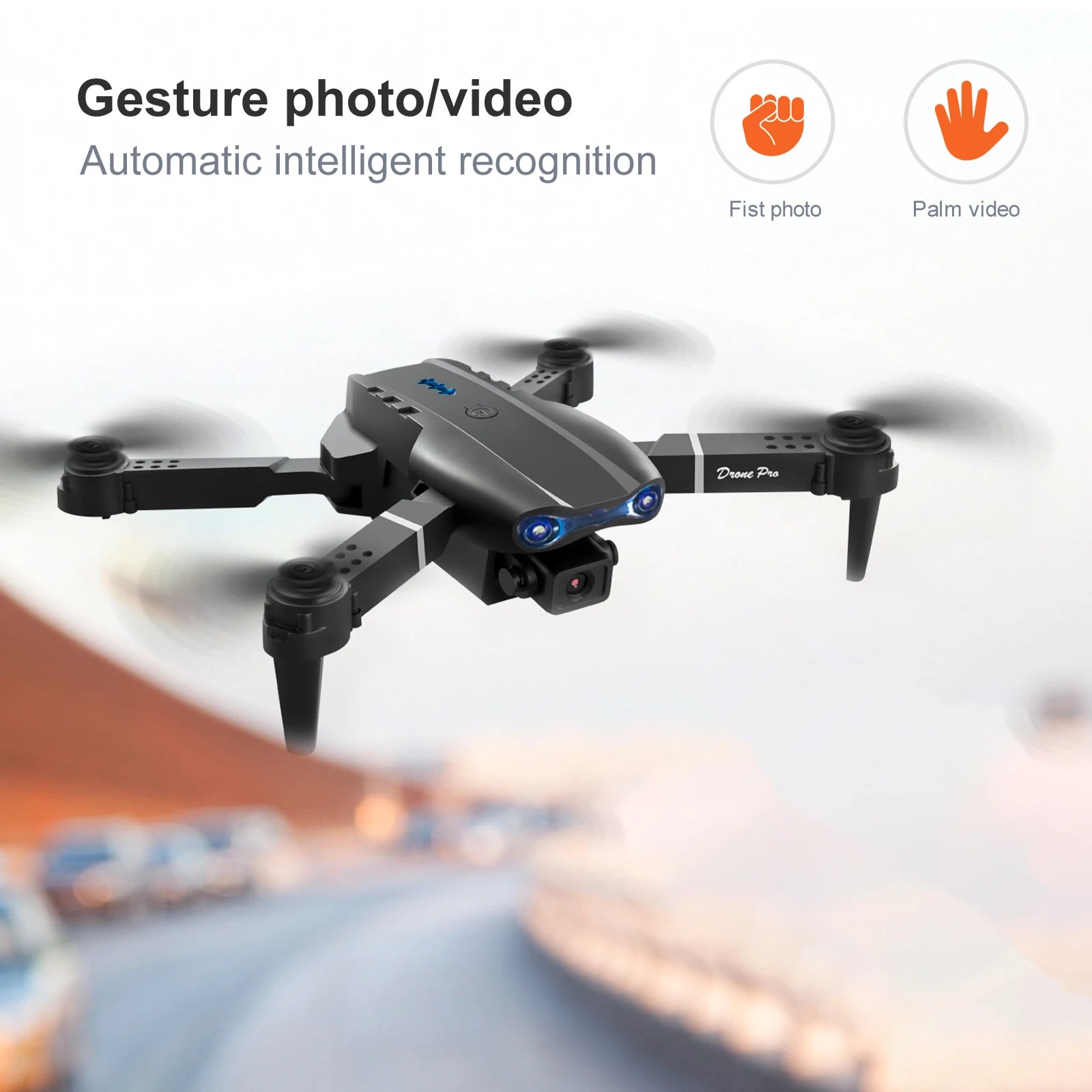 ZNLYRION Foldable RC Drone with Dual HD Camera Optical Flow Positioning Obstacle Avoidance FPV WIFI APP Control One Key Return 360° Flip Quadcopter Toy for Beginners