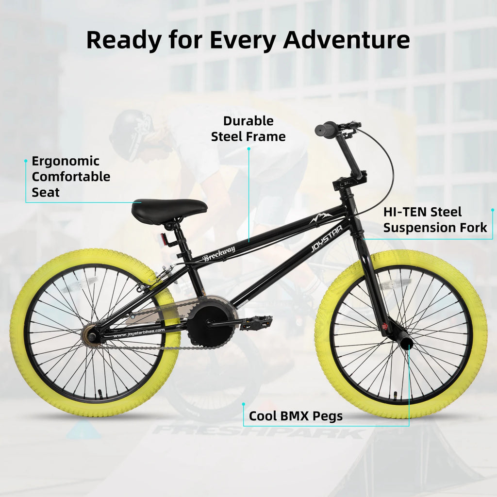 JOYSTAR Brockway Freestyle Kids BMX Bikes Kids Bicycles for 6-14 Years Old Boys Girls and Beginner-Level Riders 2 Pegs