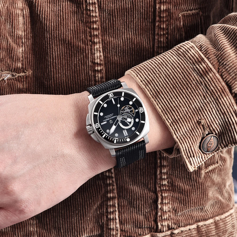 PAGANI DESIGN Mens Watches 2024 Luxury Tourbillon NH39 Mechanical Automatic Watch For Men Sports Ceramic Bezels Waterproof Clock