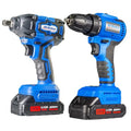 【Spot goods】20V Cordless Drill Impact Driver Impact drill 2 Tool Power Tool Combo Kit Brushless Power Tool Set with 2 Batteries