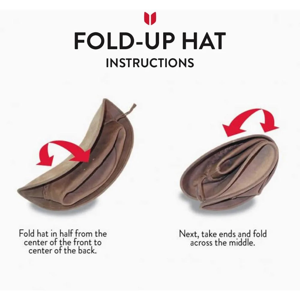 Unisex Foldable Cowboy Hat with Flat Brim, Portable Design, Reinforced Edge for Outdoor Activities