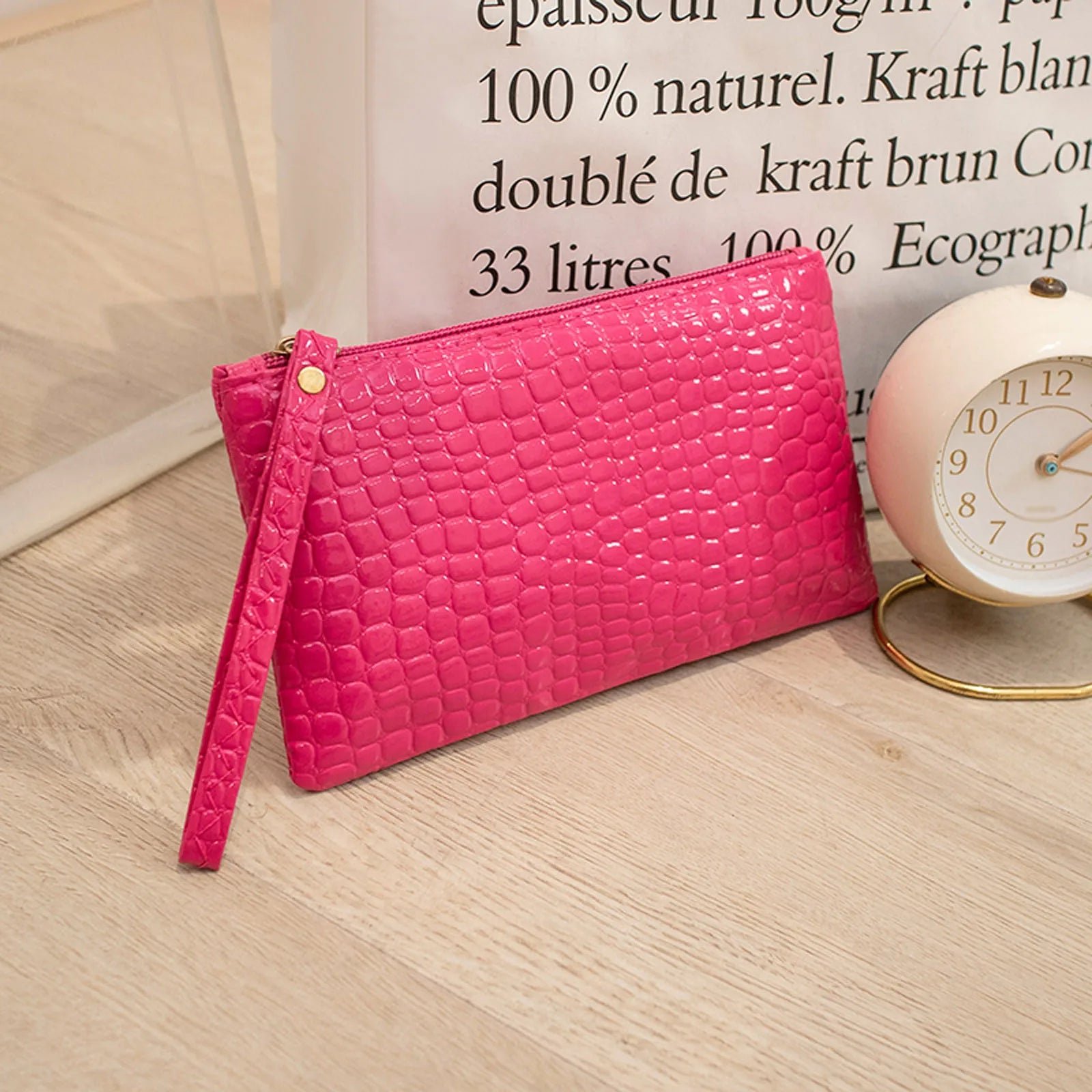 Fashion Women Artificial Leather Underarm Phone Bags Envelope Clutch Bag Card Holder Purse Solid Colors New Thin Clutch Bag