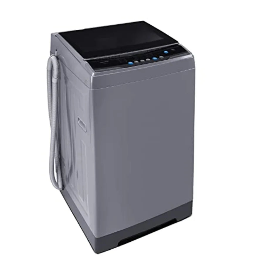 Portable washing machine for small apartments, stainless steel drum, white, 1.6 cu.ft capacity with castor wheels; compact drye