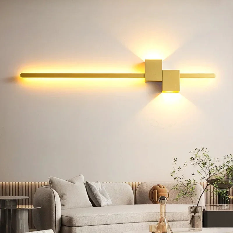 New Modern Minimalist Wall Lamp Black/Gold LED Wall Light Home Decorative Bedside Corridor Sofa Backgroung Wall Fixture