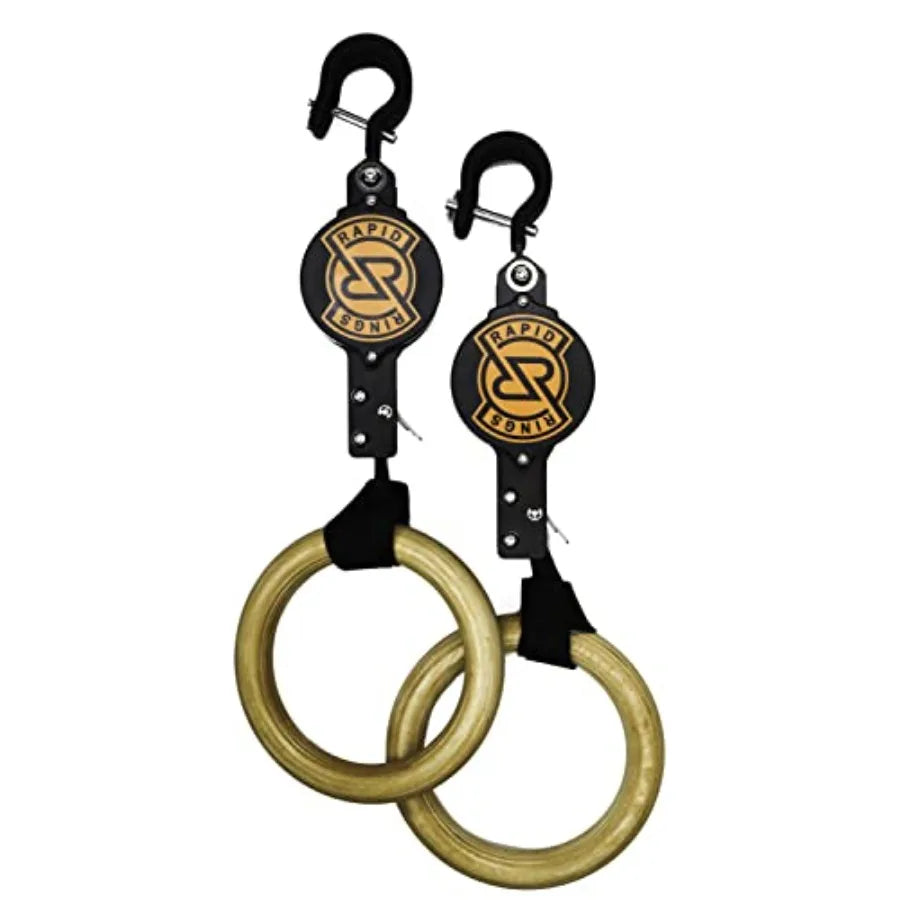 Rapid Rings Portable Gymnastic Rings for Strength Stability and Skill Training Anywhere in Black Steel with Durable Grip