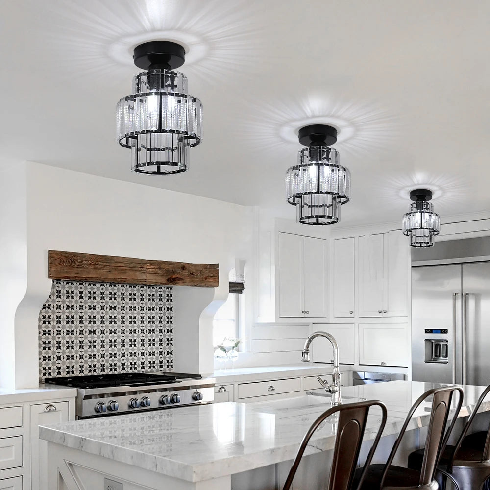 Modern Crystal Ceiling Lamp Led Hanging Lights Home Appliance Dining Room Nordic Loft Chandelier Bedroom Bedside Decora Fixtures