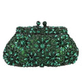 Boutique De FGG (in stock) Flower Crown Clutch Silver Crystal Evening Handbag Women Party Prom Bag Bridal Clutches Wedding Purse
