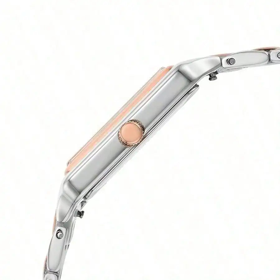 Fossil Woman Watches Stylish And Elegant, Date Display, Quartz Movement, Rectangular Dial, Stainless Steel Strap, Business Watch