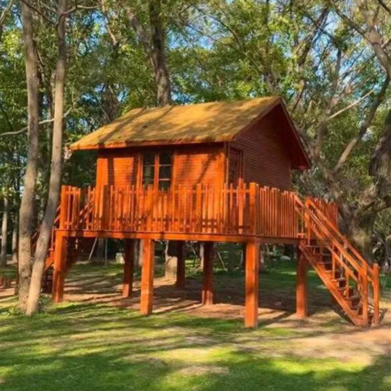 Kindergarten Playhouse Outdoor Assembly Slide Tree House Children Climbing Cabin Mobile Garden Gazebo Wooden House