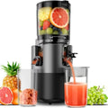 Cold Press Juicer for Home Use, Stainless Steel with Black Finish, 6 Wide Chute, 90oz Capacity, High Juice Yield, Quiet Operati