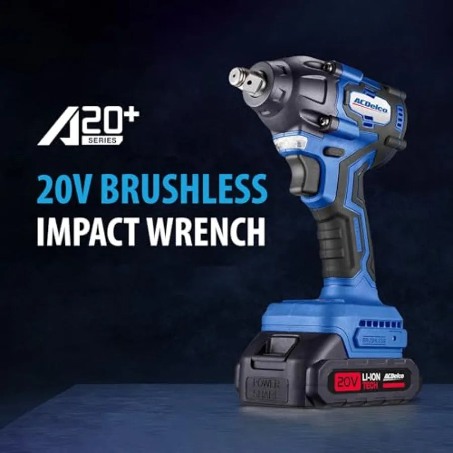 【Spot goods】20V Cordless Drill Impact Driver Impact drill 2 Tool Power Tool Combo Kit Brushless Power Tool Set with 2 Batteries