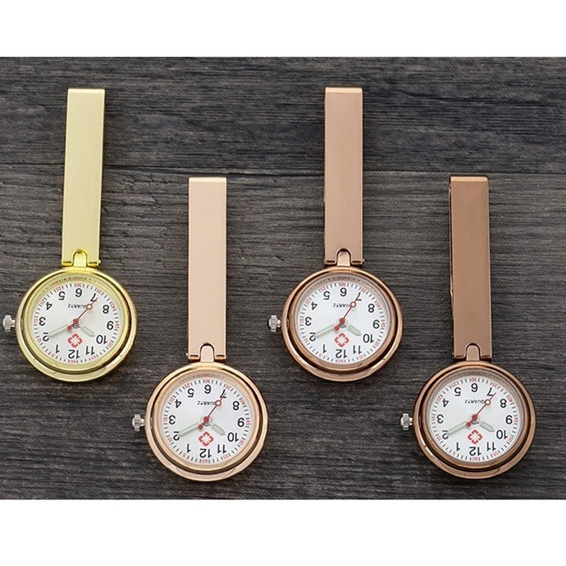 Diamond Nurse Watch Luminous Simple Medical Chest Watch Clip Buckle High-Quality Doctor Fob Brooch Clock Hospital Gift