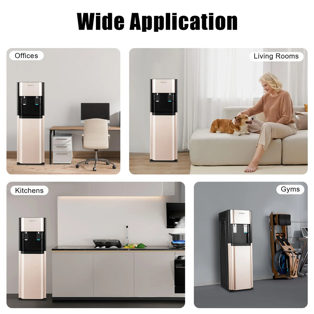 620W Bottom Loading Water Dispenser with Hot and Cold Water, Floor Standing Water Cooler with Heating and Cooling Functions for Home Office Living Room