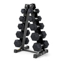 5-300LBS Rubber Encased Hex Dumbbell Sets with Optional Rack for Home Gym Coated Hand Weights for Strength Training Workouts