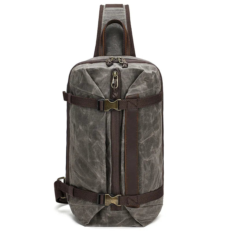 Canvas Bag Large Capacity Chest Bag Single Shoulder Backpack Men's Multifunctional Outdoor Messenger Bag Fashion Bag