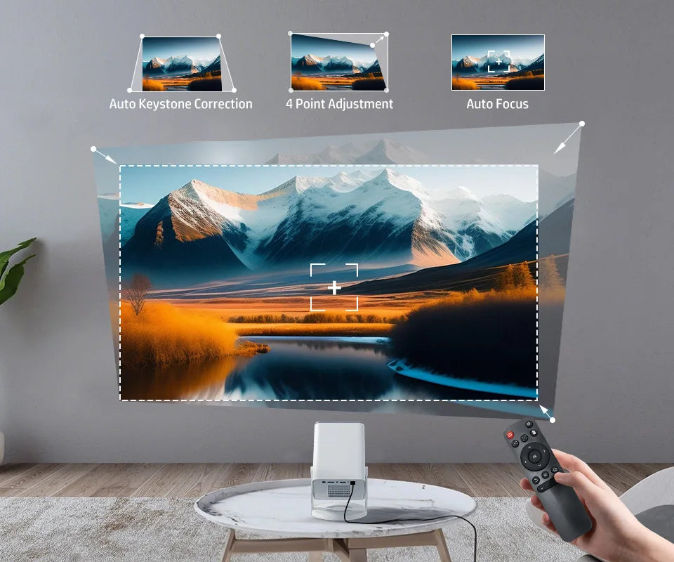 Hp Projector Mc425 1080P Fhd Android 14 with Dual Wifi6 & Bt5.4 Allwinner H726 Beamer Home Theater Support Power Bank Feature
