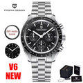 2025 New PAGANI DESIGN V6 Moon Men's Watches Luxury Quartz Watch For Men Chronograph AR Sapphire Waterproof VK63 Men Gift Clock