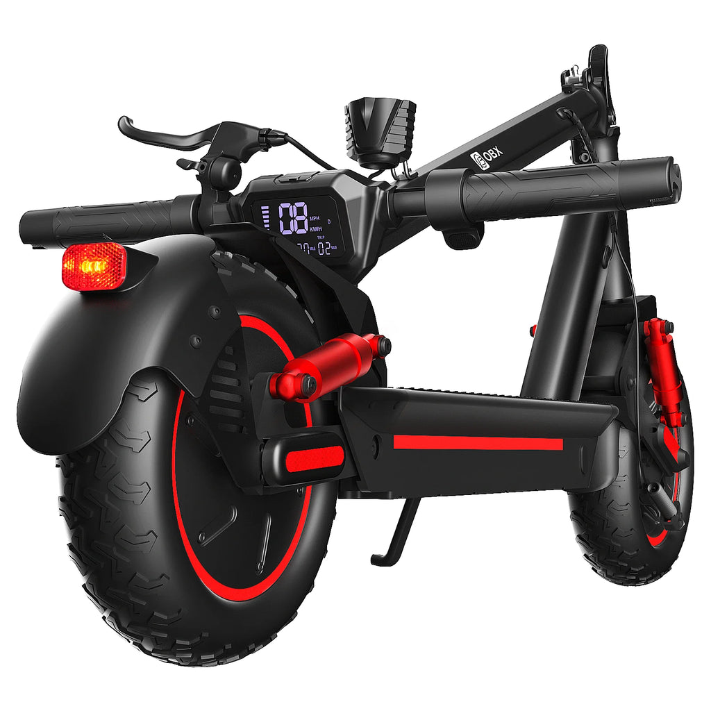 Electric Foldable Scooter 30 MPH Fastest Dual Motor for Adult Scooter 1200W Peak 33Mile Long Range 10" Off-Road Tires 48V 13ah
