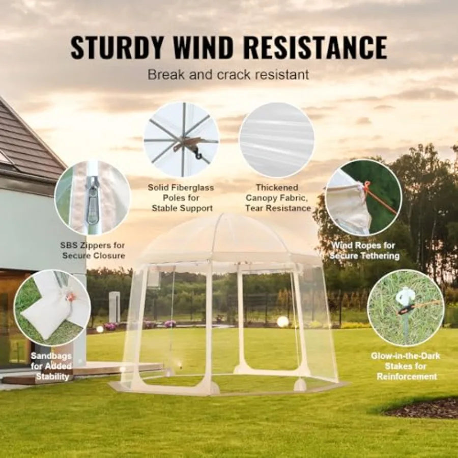 Upgraded Pop Up Bubble Tent for 48 People with Simple Assembly Required 10x9.2ft Large Outdoor Clear Bubble Tent Dome Shelter W