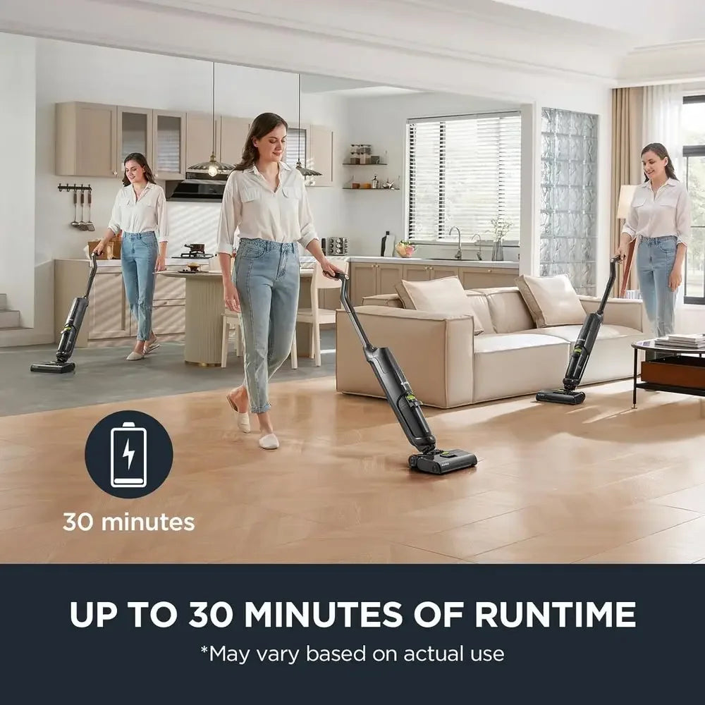 Lightweight Self-Cleaning Hardwood Floor Vacuum for Pets and Sticky Messes, Black, Model 400